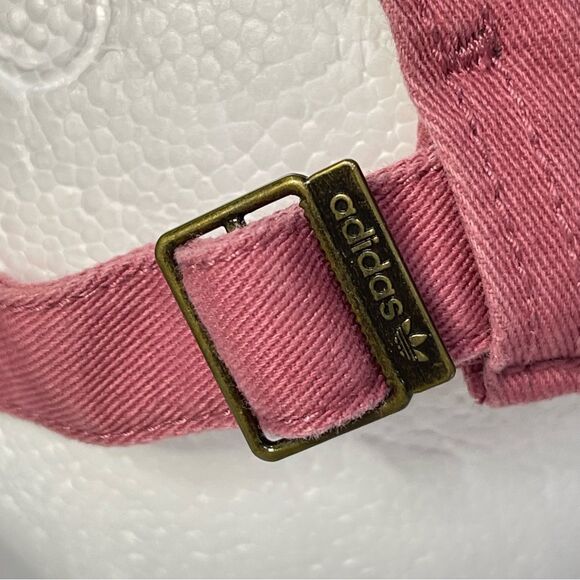Adidas Trefoil Logo Pink Mauve Hat 100% Cotton White Embroidered Sporty Like New - Picture 7 of 15